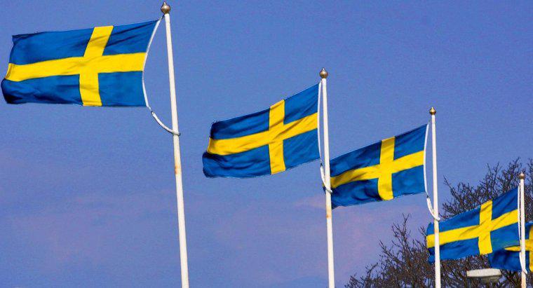 Màu sắc trên lá cờ Thụy Điển tượng trưng cho điều gì?